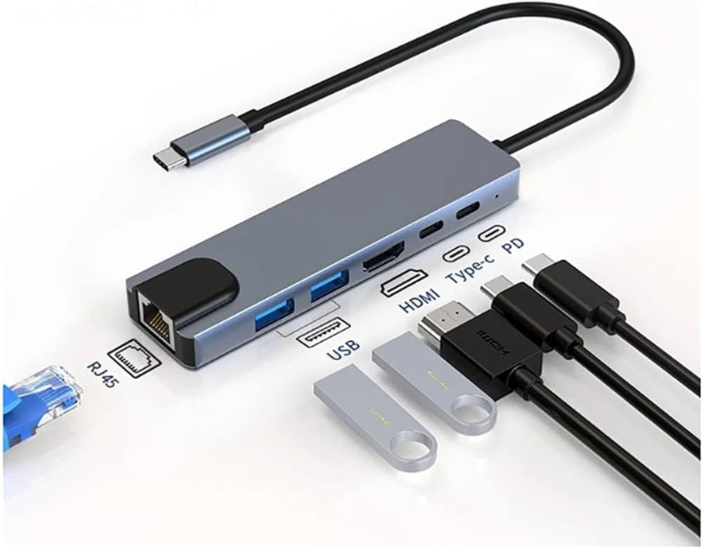8-in-1 USB-C Hub Multiport Adapter | 4K HDMI | RJ4...