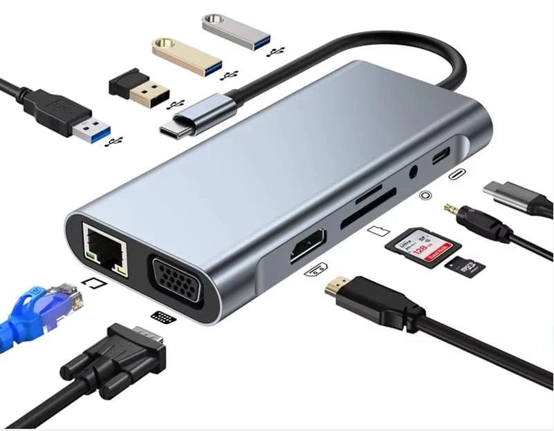 11-in-1 USB-C Hub Multiport Adapter | 4K HDMI | VG...