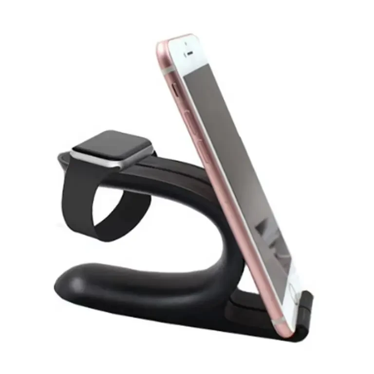 2-in-1 Apple Watch & Smartphone Stand, Stylish Charging Dock, Foldable Desktop Holder, Compatible with Apple Watch & iPhone