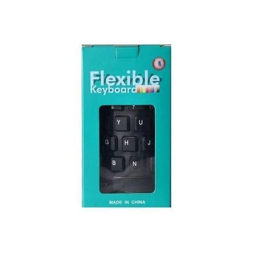Flexible Silicone USB Wired Keyboard, Waterproof Roll-Up Soft Keyboard for PC & Laptop, Black