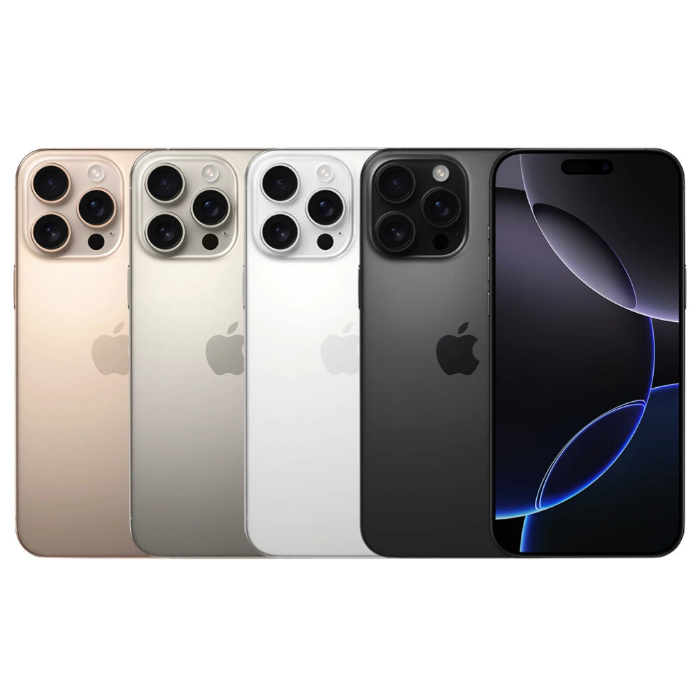 Apple iPhone 16 Pro Max, 6.9" Super Retina XDR OLED ProMotion Display, 256GB 512GB 1TB Storage, Black Titanium/White Titanium/Natural Titanium/Desert Titanium, A18 Pro Chip, 48MP Fusion Camera, 5x Telephoto, Camera Control, Apple Intelligence, USB-C